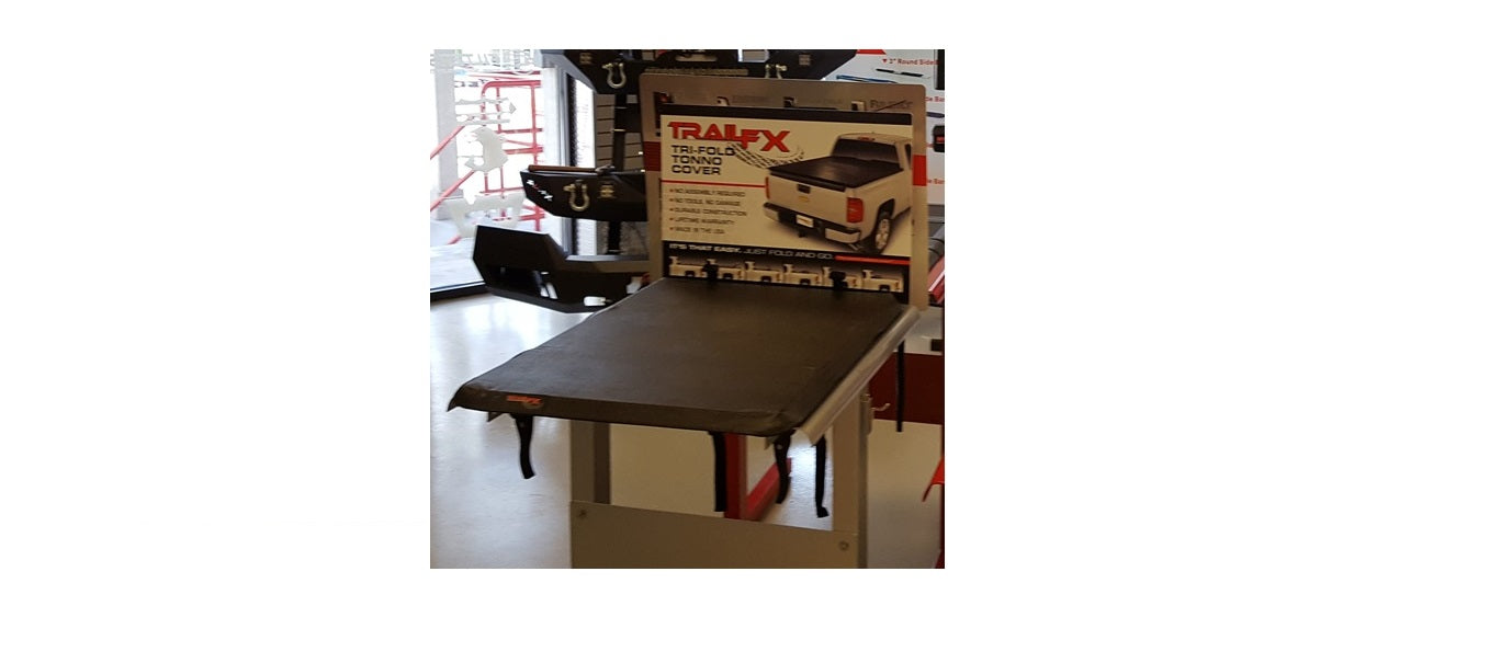 TrailFX TFX5404 Hard Bi-Fold Non-Locking Black Vinyl Over Hard Board With Aluminum Rails - Truck Part Superstore