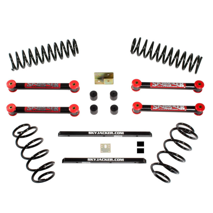Skyjacker TJ253KU Jeep TJ Standard Lift Kit 2.5 Inch Lift Wrangler TJ Unlimited Includes Front/Rear Coil Springs Lower Links Track Bar Relocation Bracket Transfer Case/Transmission Lowering Kits Skyjacker - Truck Part Superstore