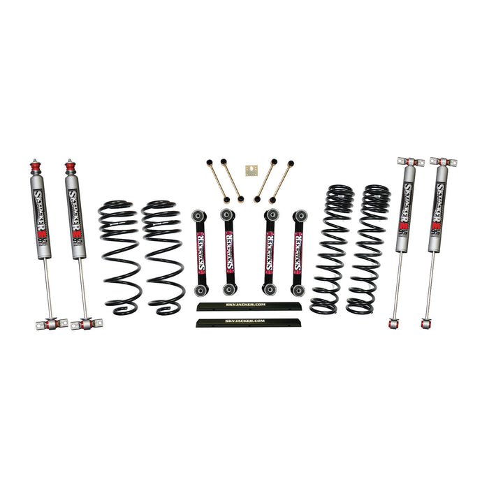 Skyjacker TJ401BPMLT 4 Inch Dual Rate Long Travel One Box Kit w/OE Style Front and Rear Lower Links and M95 Monotube Shocks TJ/LJ 1997-2002 Jeep Wrangler Skyjacker - Truck Part Superstore