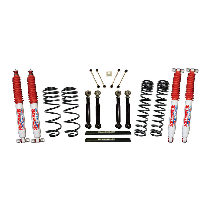Skyjacker TJ403BPNLTX 4 Inch Dual Rate Long Travel One Box Kit w/Adjustable Front and Rear Lower Flex Links and Nitro 8000 Shocks TJ/LJ 2003-2006 Jeep Wrangler/Unlimited Skyjacker - Truck Part Superstore