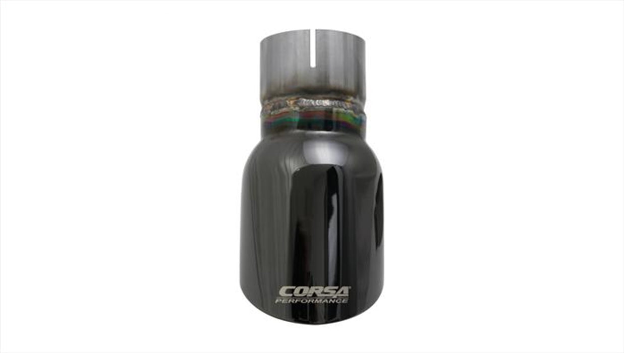 Corsa Performance TK002BLK Single 3.5 Inch Black Pro-Series Tip (Clamp Included) 2.5 Inch Inlet Universal Stainless Steel Corsa Performance - Truck Part Superstore