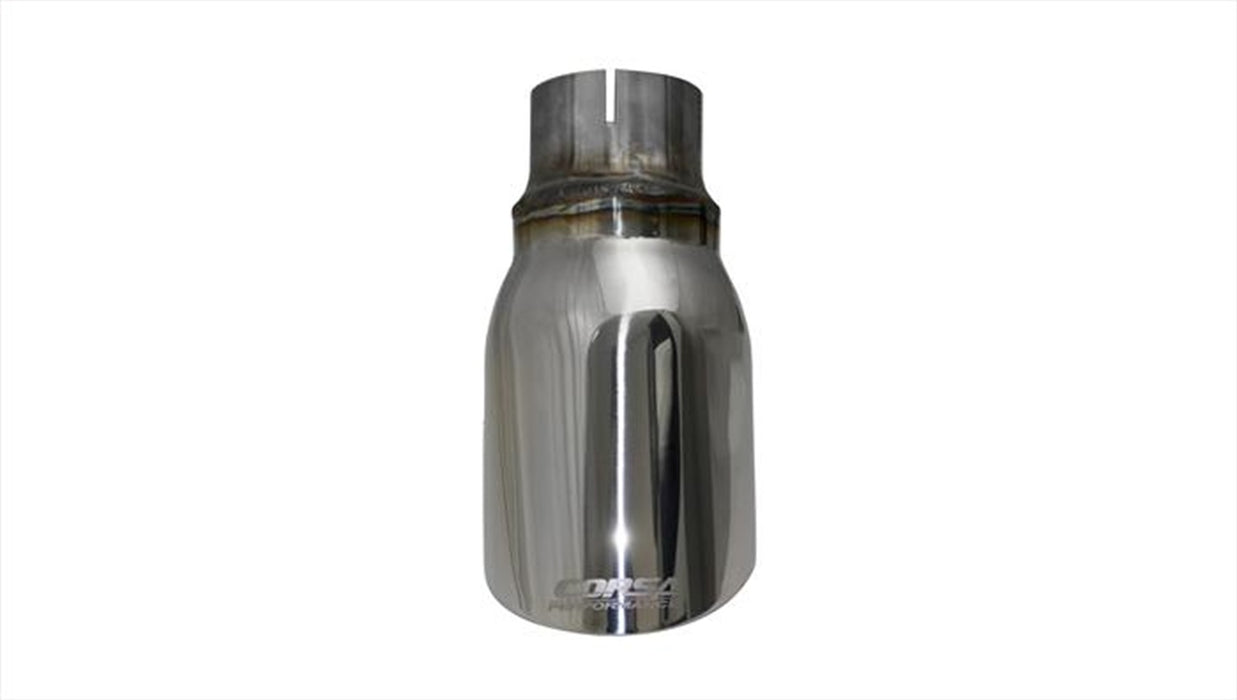 Corsa Performance TK004 Single 4.0 Inch Polished Pro-Series Tip (Clamp Included) 2.5 Inch Inlet Universal Stainless Steel Corsa Performance - Truck Part Superstore
