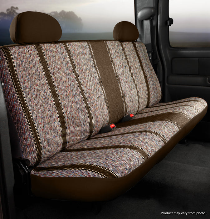 FIA TR42-1 BROWN Wrangler™ Custom Seat Cover; Saddle Blanket; Brown; Rear Bench Seat; - Truck Part Superstore