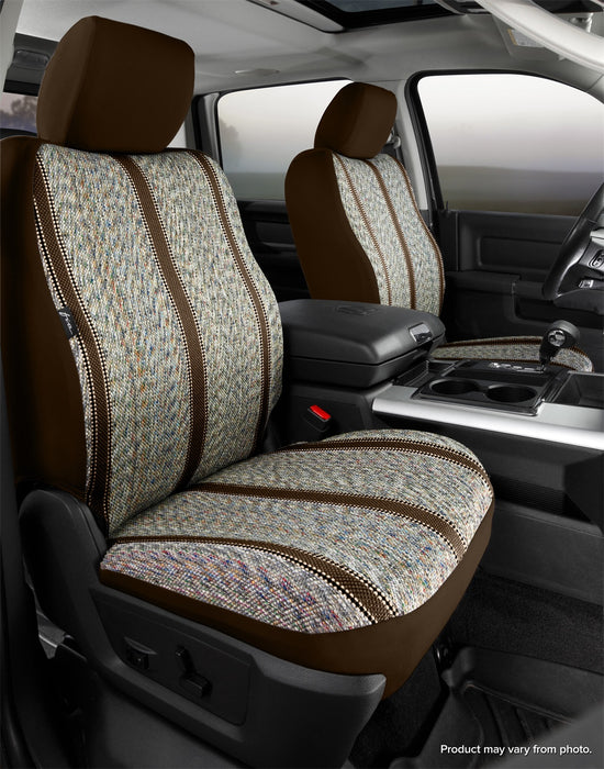 FIA TR47-11 BROWN Wrangler™ Custom Seat Cover; Saddle Blanket; Brown; Bucket Seats; Armrests; - Truck Part Superstore