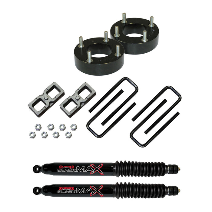 Skyjacker TU720MSP-B Suspension Lift Kit 07-17 Tundra w/Shock Black MAX Shocks 2 Inch Front Lift Incl. Metal Spacers Rear Blocks U Bolts Skyjacker - Truck Part Superstore