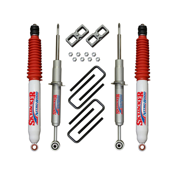 Skyjacker TU730STBN Suspension Lift Kit w/Shock 3 Inch Lift 07-19 Toyota Tundra Incl. Front Struts Rear Lift Blocks Rear U-bolts Rear Nitro 8000 Shocks Skyjacker - Truck Part Superstore
