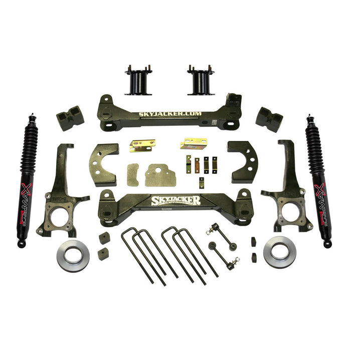 Skyjacker TU760BKB Suspension Lift Kit w/Shock 6 Inch Lift w/Black MAX Shocks 07-19 Toyota Tundra Incl. Front Strut Spacer Kit Blocks U Bolts Brake Line Brackets Skyjacker - Truck Part Superstore