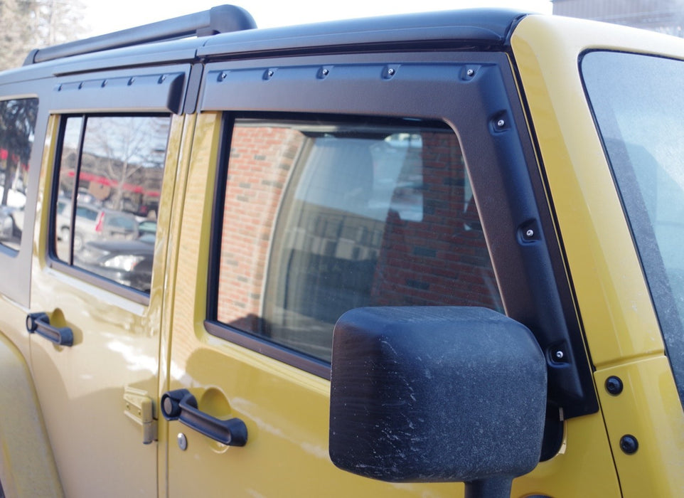 Tough Guard TV7W07-4 Jeep JK Window Visors For 07-18 Wrangler JK 4 Door Pair Tough Guard - Truck Part Superstore