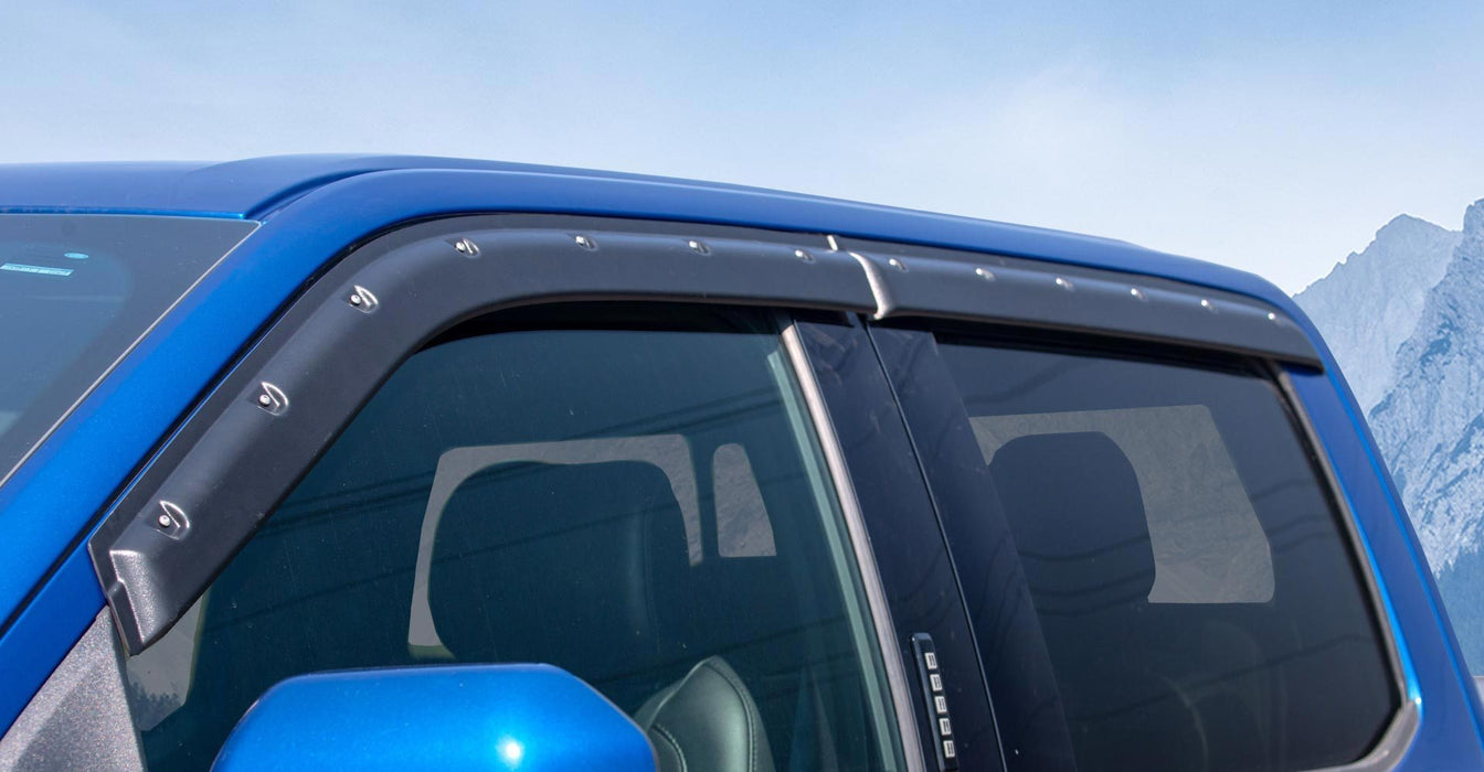 Tough Guard TV8A15-SCR Ford F Series Superduty Window Visors For 15-20 F150 17-20 Ford Raptor, Super Duty F250/F350/F450 Super Crew Cab Pair Tough Guard - Truck Part Superstore