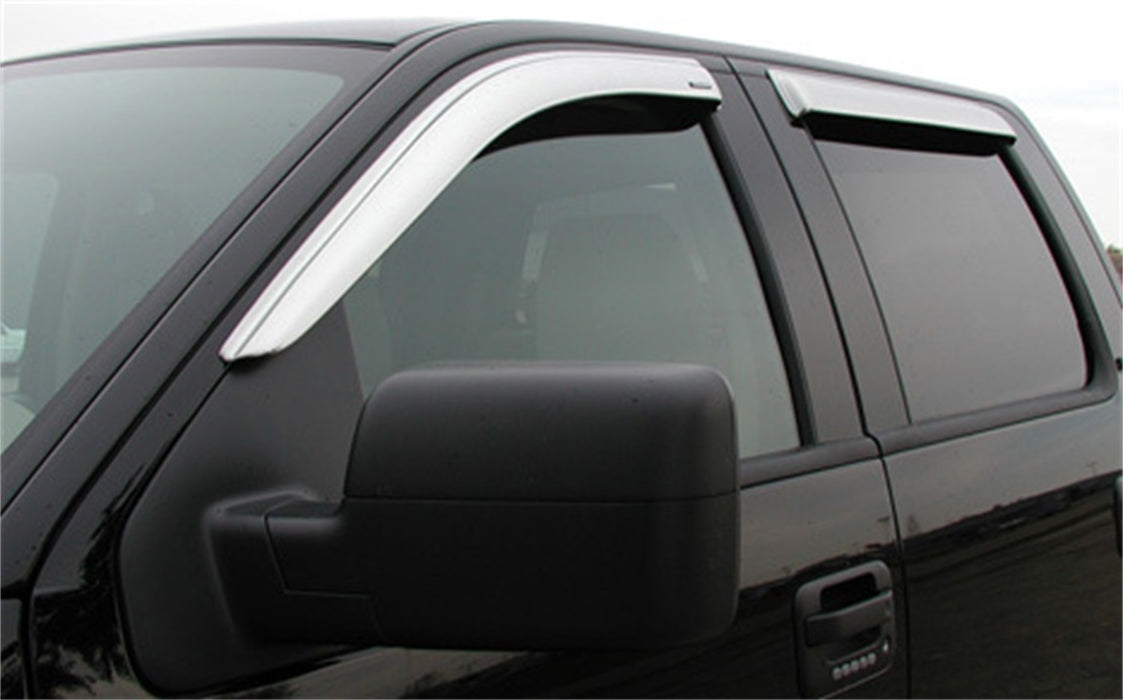 Stampede 6010-8 Tape-Onz™ Sidewind Deflector 4 pc.; Chrome; Outside Mount; Modified Acrylic; - Truck Part Superstore