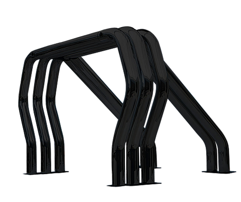 Go Rhino 9009560TDB Bed Bars Complete Kit - Triple Bar/Double Kicker (Between wheel wells) - Black - Truck Part Superstore