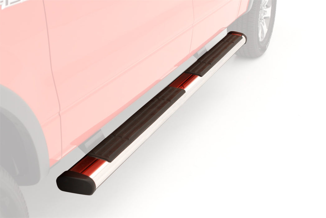 Lund 22368038 6 Inch Oval Straight Nerf Bar; Incl. Brackets; 80 in.; Chrome; - Truck Part Superstore