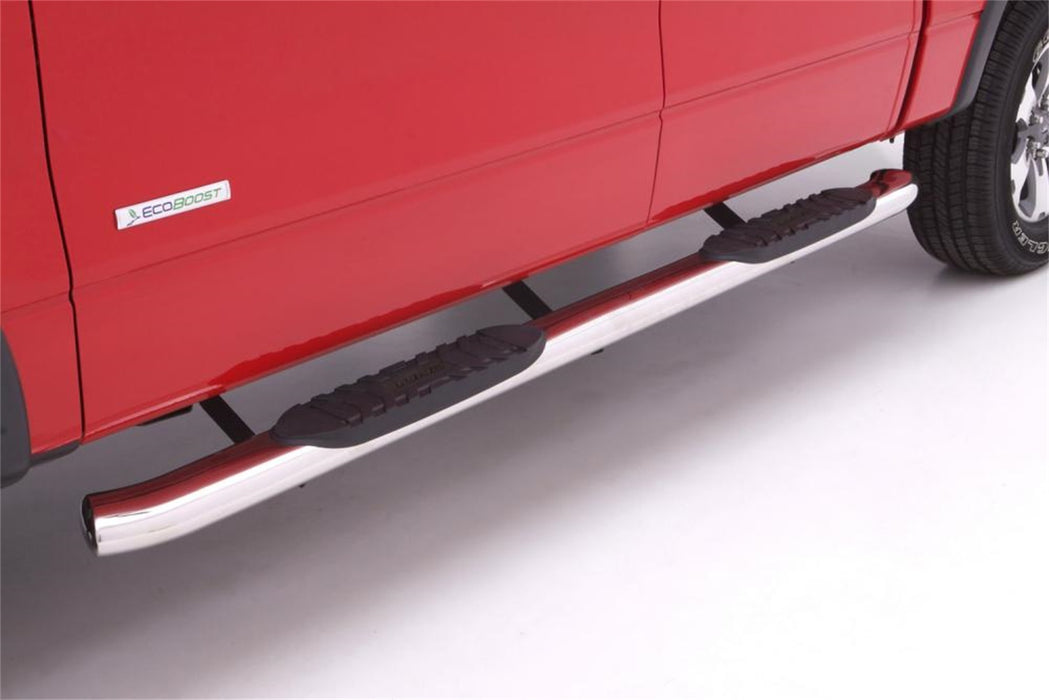 Lund 23779079 5 Inch Oval Curved Nerf Bar; Incl. Brackets; Stainless Steel; - Truck Part Superstore