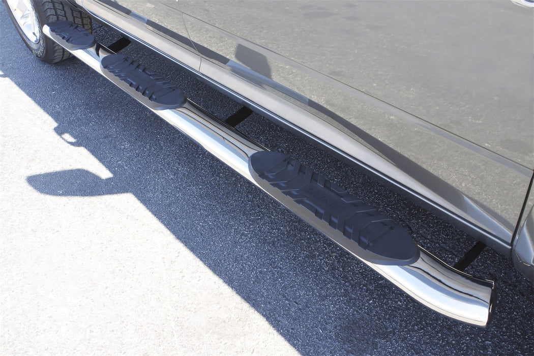 Lund 24115043 5 Inch Oval Wheel-To-Wheel Nerf Bar; Stainless Steel; Rocker Panel Mount; - Truck Part Superstore