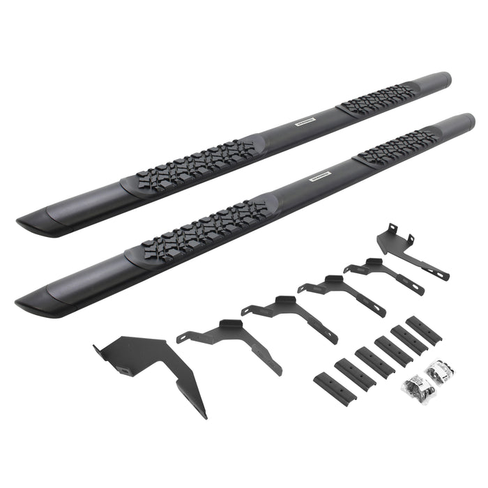 Go Rhino V3306880T V-Series V3 Aluminum Side Steps and Mounting Brackets Kit - Textured Black - Truck Part Superstore