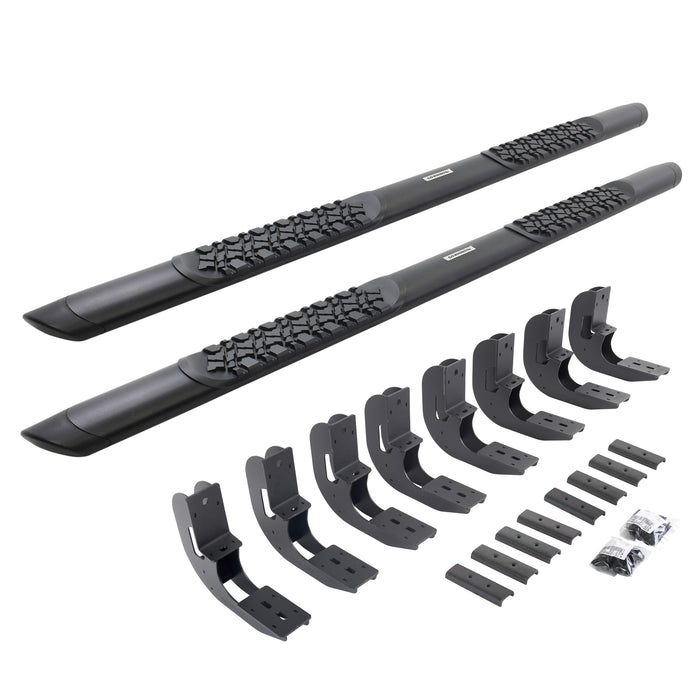 Go Rhino V3404887T V-Series V3 Aluminum Side Steps and Mounting Brackets Kit - Textured Black - Truck Part Superstore