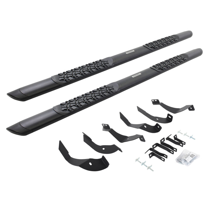 Go Rhino V3405187T V-Series V3 Aluminum Side Steps and Mounting Brackets Kit - Textured Black - Truck Part Superstore