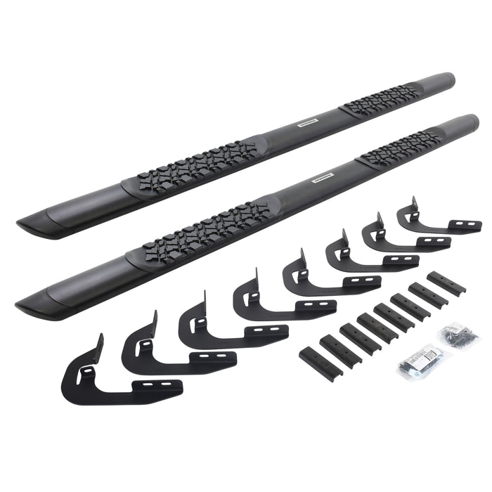 Go Rhino V3405880T V-Series V3 Aluminum Side Steps and Mounting Brackets Kit - Textured Black - Truck Part Superstore