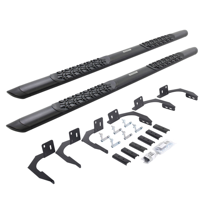 Go Rhino V3410687T V-Series V3 Aluminum Side Steps and Mounting Brackets Kit - Textured Black - Truck Part Superstore