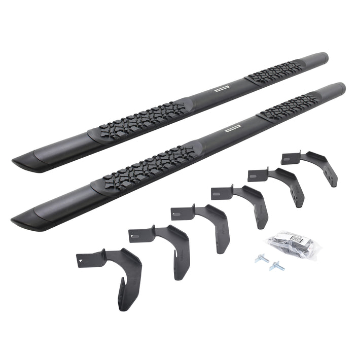 Go Rhino V3412680T V-Series V3 Aluminum Side Steps and Mounting Brackets Kit - Textured Black - Truck Part Superstore