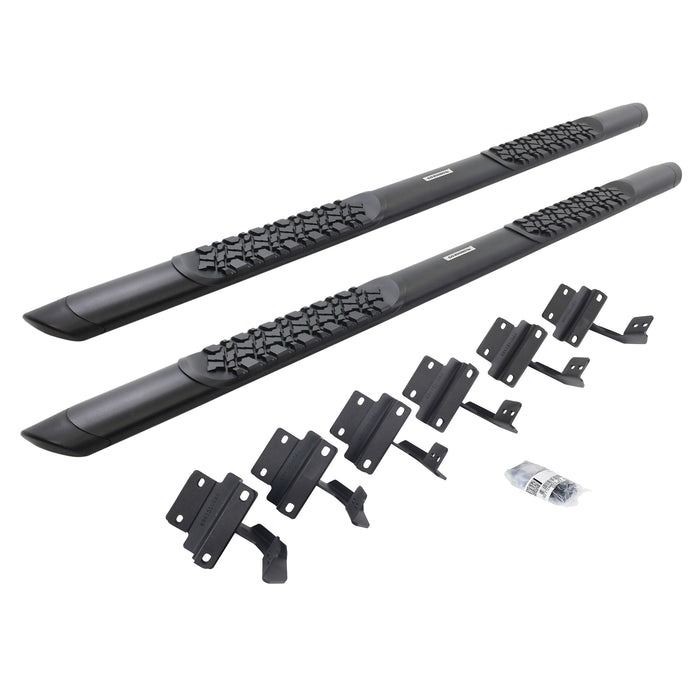 Go Rhino V3415587T V-Series V3 Aluminum Side Steps and Mounting Brackets Kit - Textured Black - Truck Part Superstore