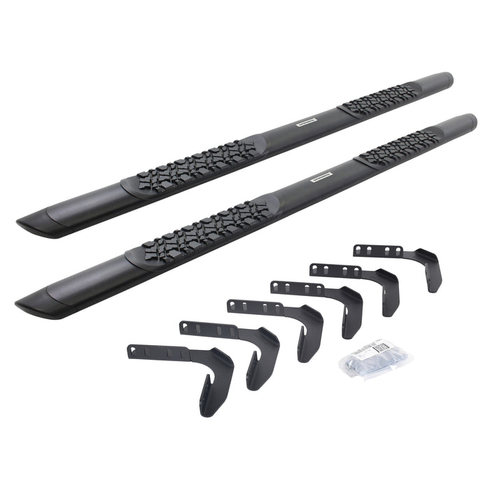 Go Rhino V3417680T V-Series V3 Aluminum Side Steps and Mounting Brackets Kit - Textured Black - Truck Part Superstore