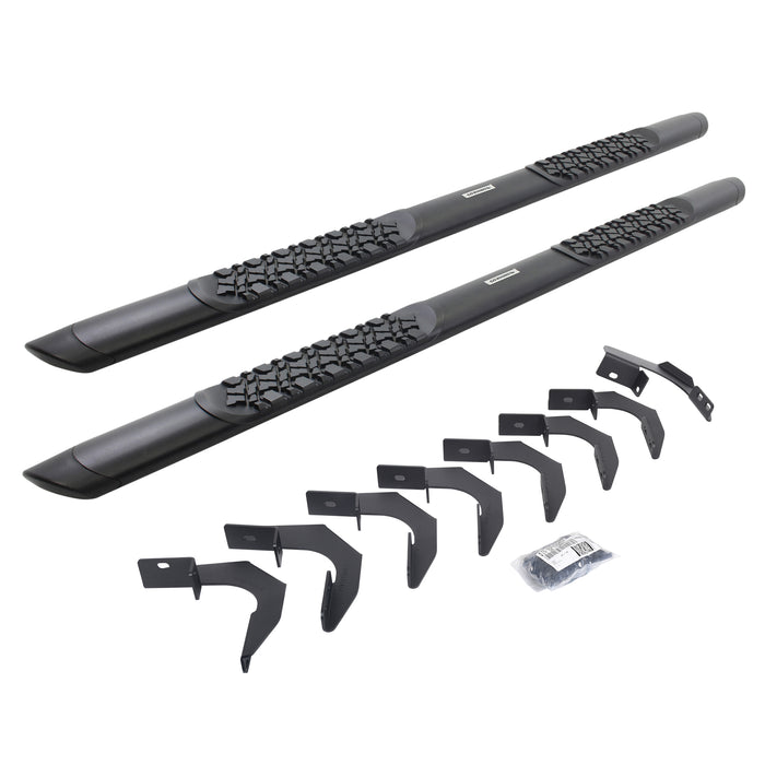 Go Rhino V3423580T V-Series V3 Aluminum Side Steps and Mounting Brackets Kit - Textured Black - Truck Part Superstore