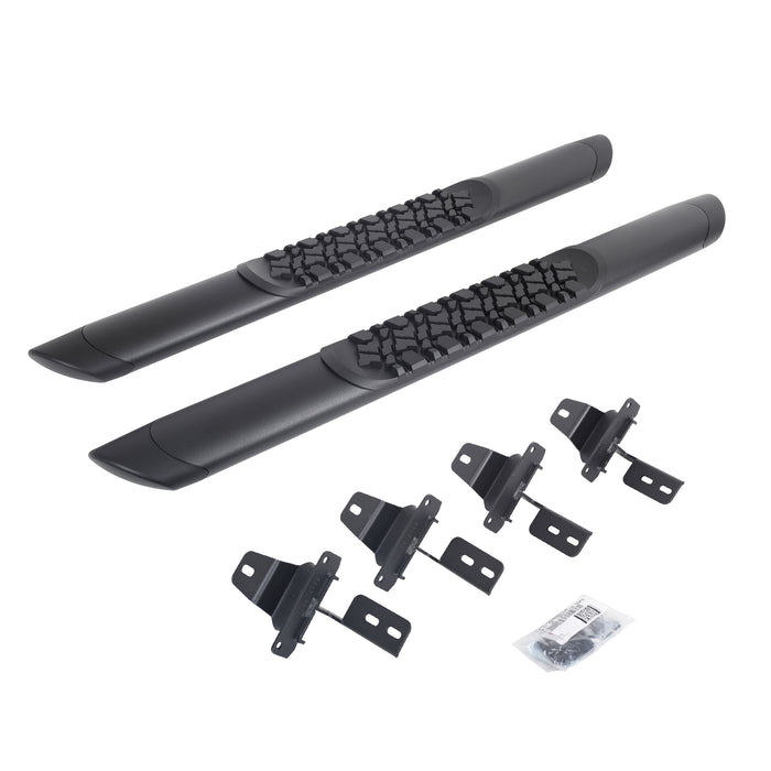 Go Rhino V3492752T V-Series V3 Aluminum Side Steps and Mounting Brackets Kit - Textured Black - Truck Part Superstore