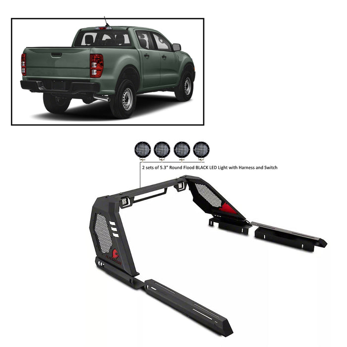 Black Horse Off Road VIRB08B-PLFB Black Steel Modular - Truck Part Superstore