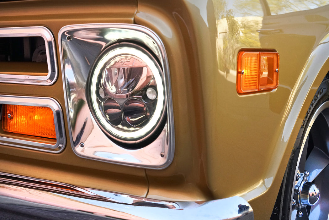 Vision X Lighting 9895635 Single Black Chrome Face 5.75" Round Vx LED Headlight W/ Low-High-Halo - Truck Part Superstore
