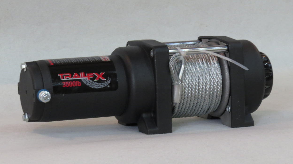 TrailFX W12B 12V Electric 12K Lb Cap 94 Ft Wire Rope Roller Fairlead Wired Remote - Truck Part Superstore