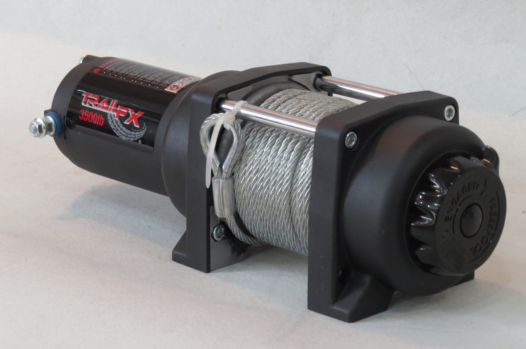 TrailFX W12B 12V Electric 12K Lb Cap 94 Ft Wire Rope Roller Fairlead Wired Remote - Truck Part Superstore