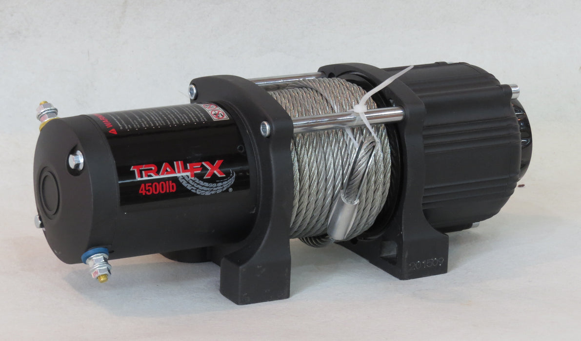 TrailFX W12B 12V Electric 12K Lb Cap 94 Ft Wire Rope Roller Fairlead Wired Remote - Truck Part Superstore