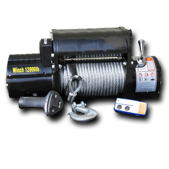 DV8 Offroad WB12SC 12000 LB Winch Black w/Steel Cable and Wireless Remote DV8 Offroad - Truck Part Superstore