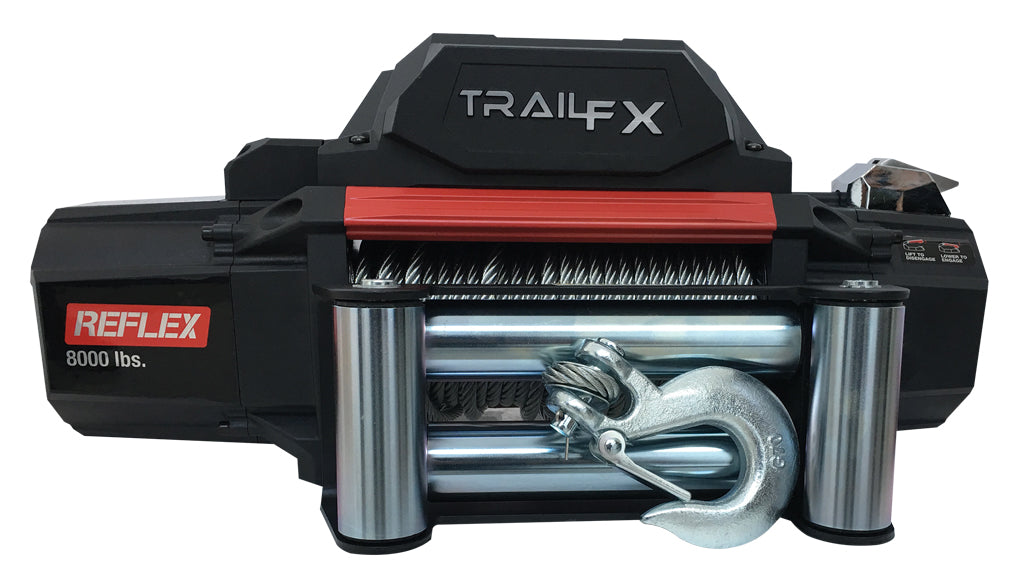 TrailFX WR95B 12V 9500 Lb Line Pull Cap 94 Ft Wire Rope Roller Fairlead Mount Not Included - Truck Part Superstore