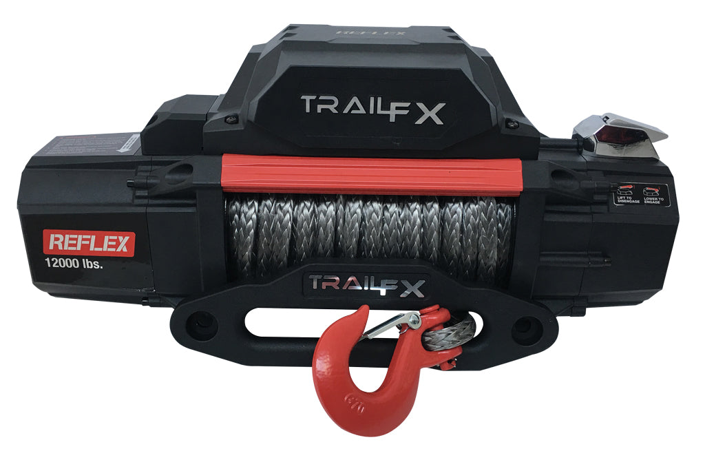 TrailFX WRS95B 12V 9500 Lb Line Cap 94 Ft Synthetic Rope Roller Fairlead Mount Not Included - Truck Part Superstore