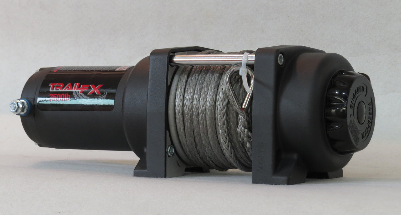 TrailFX WS10B 12V 10000 Lb Line Cap 94 Ft Synth Rope Alum Hawse Fairlead Mount Not Included - Truck Part Superstore