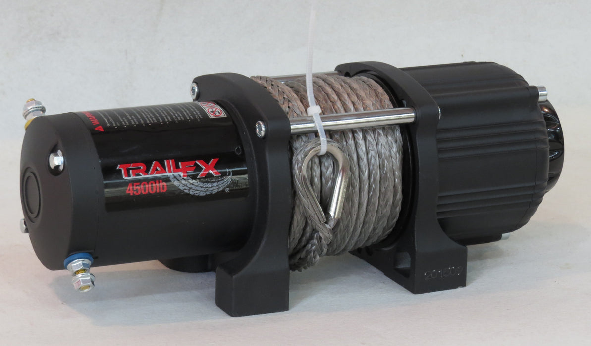 TrailFX WS45B ATV/UTV Mount 250A Elect 4500 Lb Cap 15/64x40 Ft Synth Rope Alum Hawse Fairlead - Truck Part Superstore