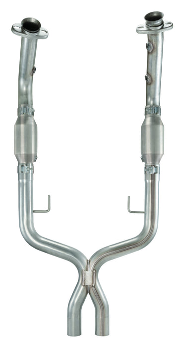 Pypes Performance Exhaust XFM26E Mustang GT Exhaust X-Pipe Kit Intermediate Pipe For 05-10 Mustang GT 2.5 in w/Ceramic Cats Hardware Incl Natural 304 Stainless Steel Pypes Exhaust - Truck Part Superstore