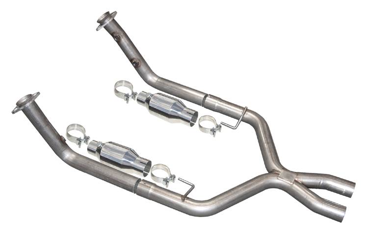 Pypes Performance Exhaust XFM26M Exhaust X-Pipe Kit Intermediate Pipe 2.5 in w/Metallic Cats Hardware Incl Natural 304 Stainless Steel Pypes Exhaust - Truck Part Superstore