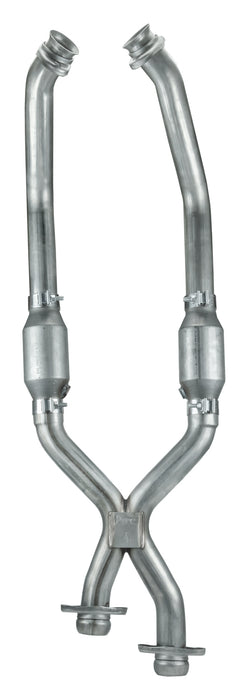 Pypes Performance Exhaust XFM30E Mustang Exhaust X-Pipe Kit Intermediate Pipe For Mustang GT, LX 2.5 in w/Cats Hardware Incl Polished 304 Stainless Steel Pypes Exhaust - Truck Part Superstore