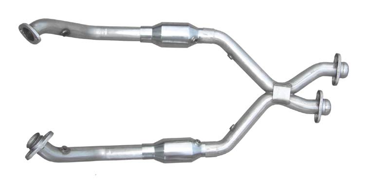 Pypes Performance Exhaust XFM36 Exhaust X-Pipe Kit Intermediate Pipe 99-04 Mustang 2.5 in w/Cats Hardware Incl Natural 304 Stainless Steel Pypes Exhaust - Truck Part Superstore