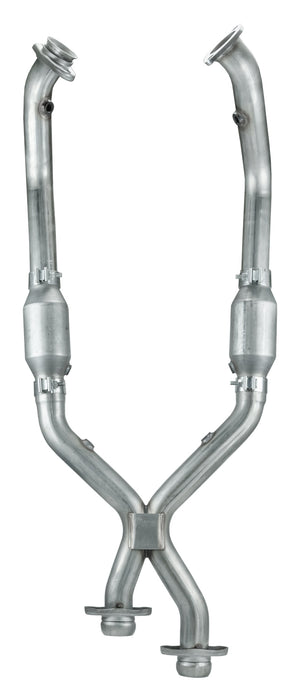 Pypes Performance Exhaust XFM36E Exhaust X-Pipe Kit Intermediate Pipe 99-04 Mustang 2.5 in w/Cats Hardware Incl Natural 304 Stainless Steel Pypes Exhaust - Truck Part Superstore