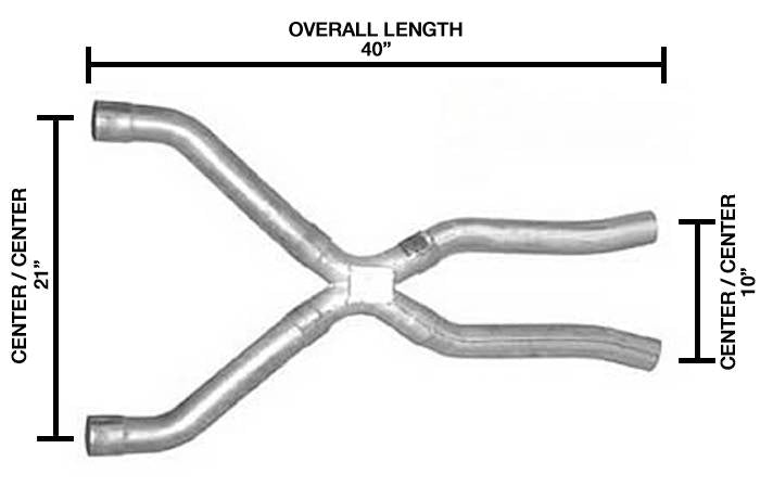 Pypes Performance Exhaust XGG10 Exhaust X-Pipe Kit Intermediate Pipe 2.5 in Crossover Incl Special Angled Rear Legs Natural 409 Stainless Steel Pypes Exhaust - Truck Part Superstore