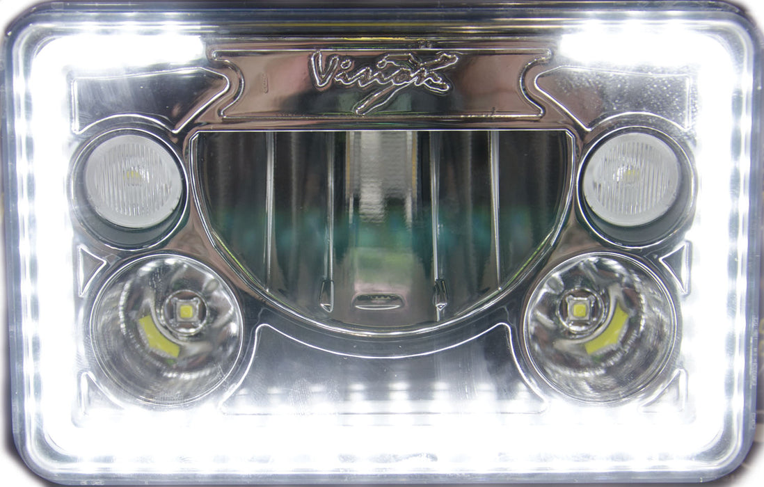 Vision X Lighting 9897806 Single 4X6" Rectangle Vx LED Headlight W/ Low-High-Halo - Truck Part Superstore