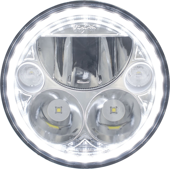 Vision X Lighting 9895604 Single 5.75" Round Vx LED Headlight W/ Low-High-Halo - Truck Part Superstore