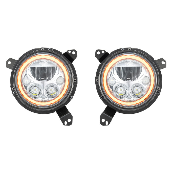Vision X Lighting 9944500 2018+ JEEP JL/JT HEADLIGHT BLACK CHROME W/ AMBER HALO - Truck Part Superstore