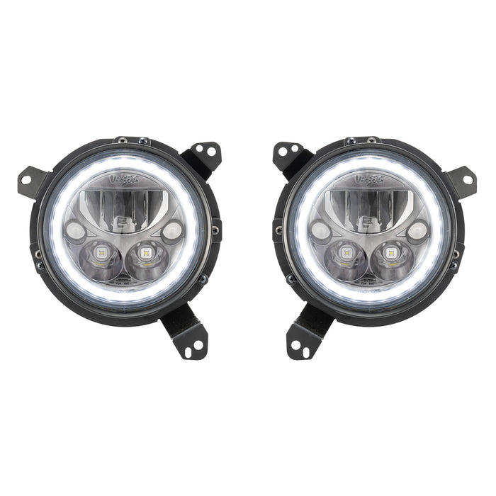 Vision X Lighting 9944494 2018+ JEEP JL/JT HEADLIGHT BLACK CHROME W/ WHITE HALO - Truck Part Superstore