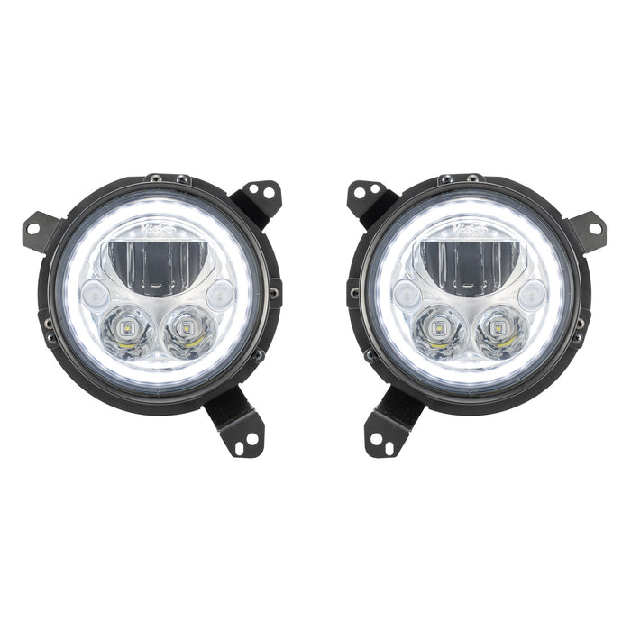 Vision X Lighting 9944487 2018+ JEEP JL/JT HEADLIGHT BRIGHT CHROME W/ WHITE HALO - Truck Part Superstore