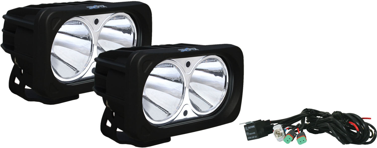 Vision X Lighting 9125053 Optimus Square Black 2 10W Leds 10 Narrow 2 Light Kit - Truck Part Superstore